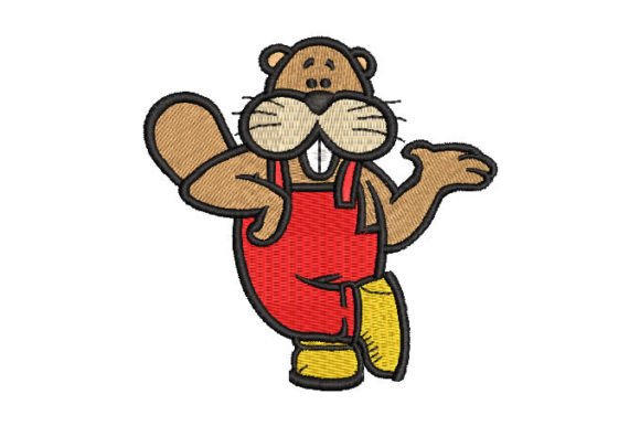 Beaver Waving Embroidery Designs