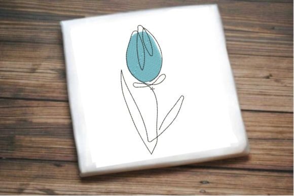 Blue Tulip Embroidery