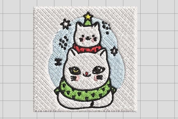 Christmas Cat Pine Tree Embroidery File Review