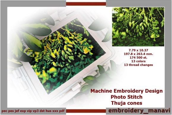 Embroidery Photo Stitch Thuja Cones