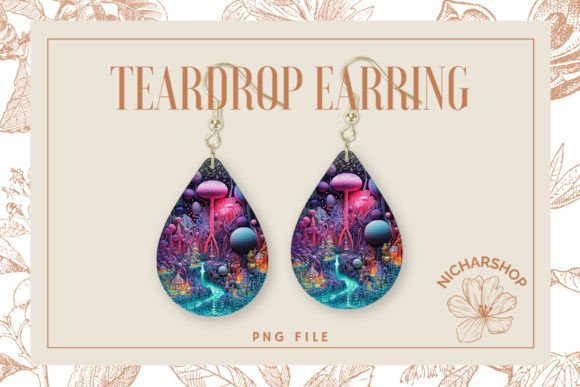 Fantasy Embroidery Teardrop Earring2