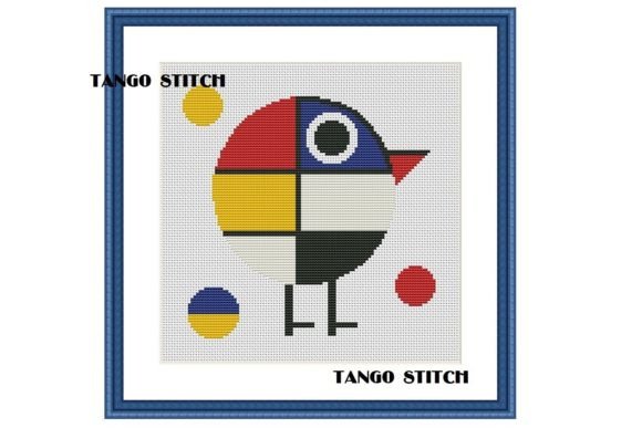 Mondrian Style Abstract Bird Embroidery Review