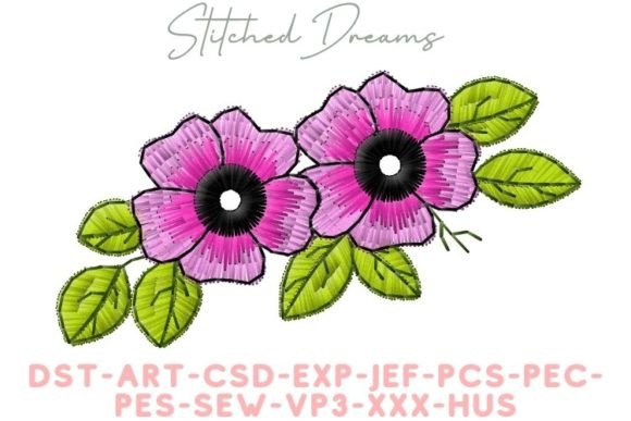 Natural Flowers Embroidery Design