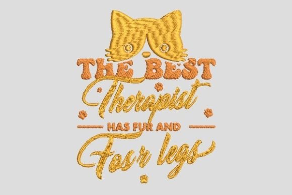 The Best Cat Therapist Embroidery File